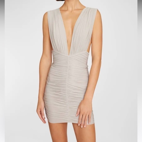 Alex Perry Keanan Plunging Ruched Mini Dress - Picture 2 of 5